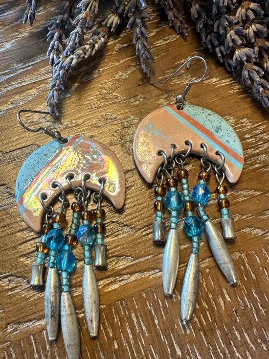 Jewelry - NEW Crescent Moon Southwest Bohemian Earrings 🌙